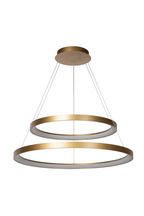 Lucide VIDAL - Hanglamp - Ø 78 cm - LED Dimb. - 1x92W 2700K - Mat Goud / Messing