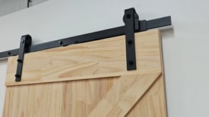 Complete enkele schuifdeur Barn Tristan 93x211,5cm + rail robust zwart + geleider muur