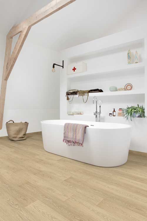 Vinyl vloer Floorify Blush plank 4,5mm beige 152,4x22,5cm