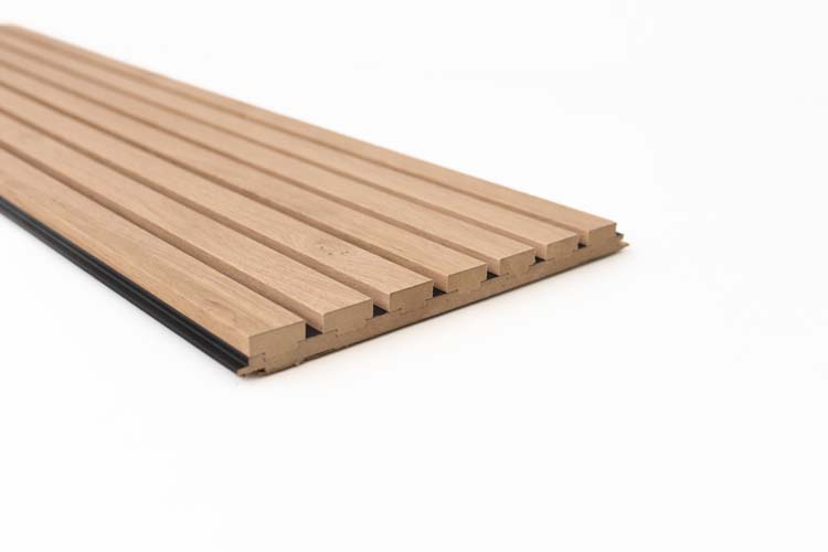 Staal wandpaneel Line up zwart/naturel