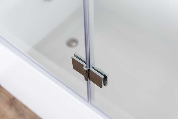 Badwand Asher chroom links/rechts 120x130cm