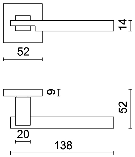 Deurklink inox plus Brindisi 2 14cm