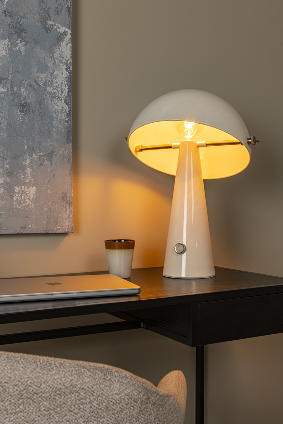 Lucide Vibes Barone - Lampe de table - Ø38cm - 1xE27 - Beige
