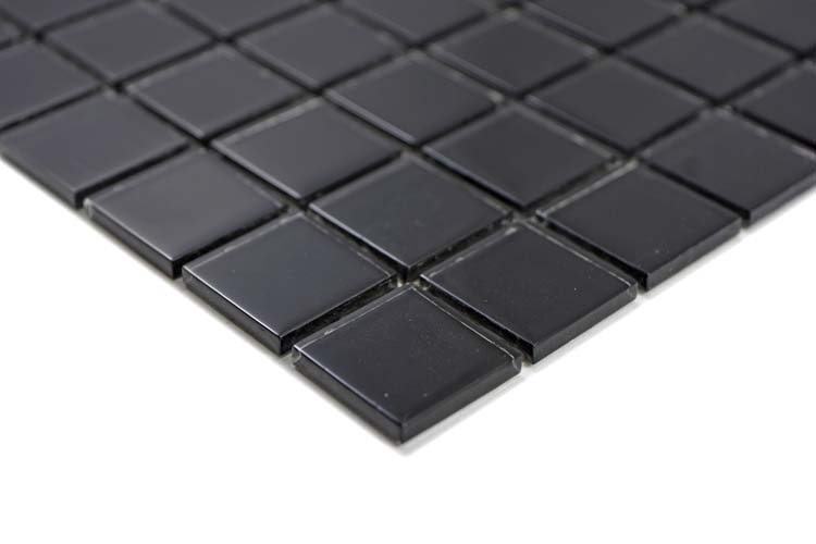 Mozaïek Crystal zwart glanzend 30x30cm