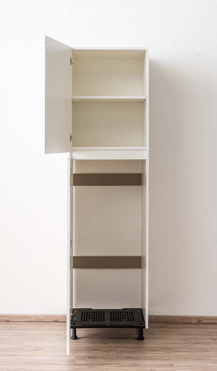 Keukenkast Plenti kolomkast voor koelkast wit 60x208cm