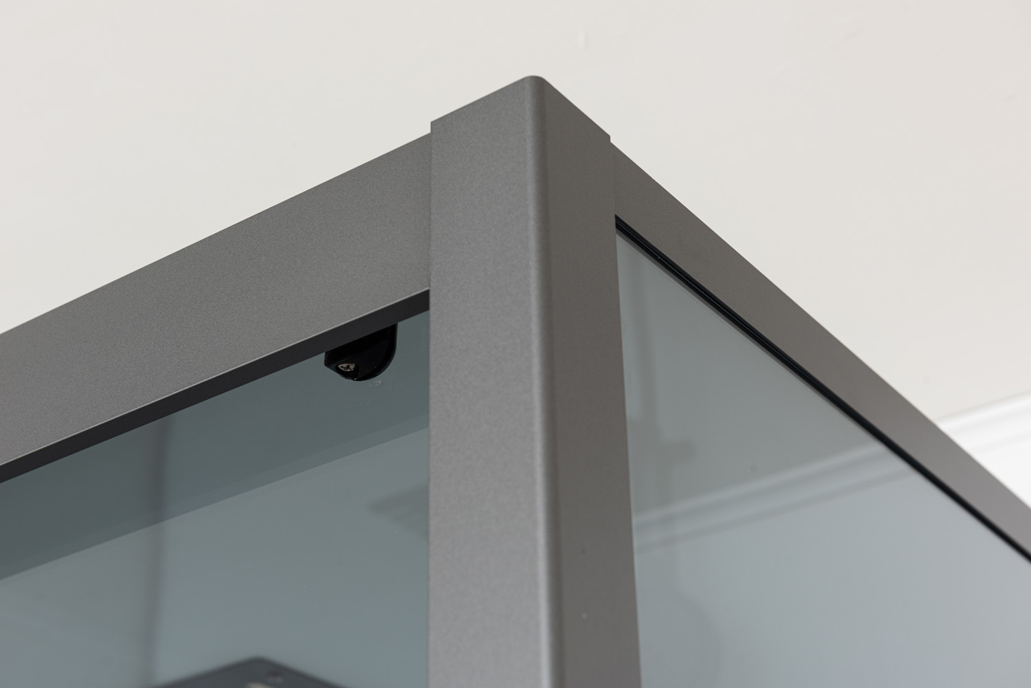 Cabine de douche Amani gauche/droite gunmetal verre gris porte coulissante 90x115x215cm