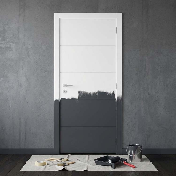 Complete schilderdeur Moderne Horizontale 830mm TUBESPAAN