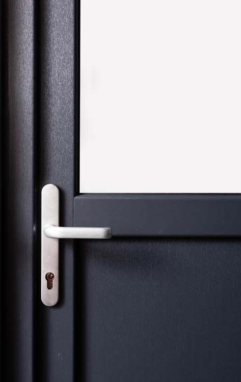 Buitendeur pvc antr/wit 880 x 2100 mm halfglas R