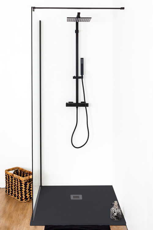 Douchebak Minimalism composiet met gelcoat grafiet 90x90cm