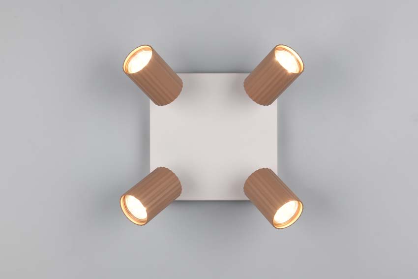 Spot en saillie - Café - 20x20x14cm - Dimmable - GU10 - 4x10W