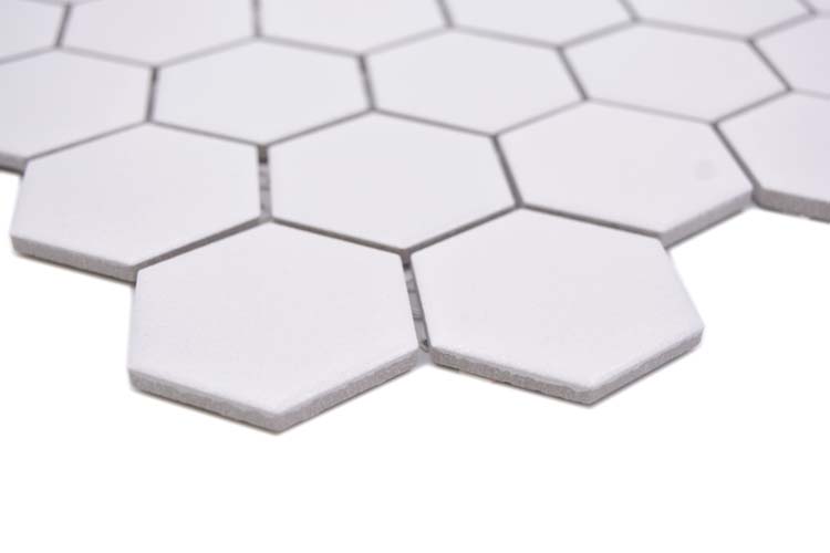 Mosaïque Hexagon blanc brillant 32,5x28,1cm