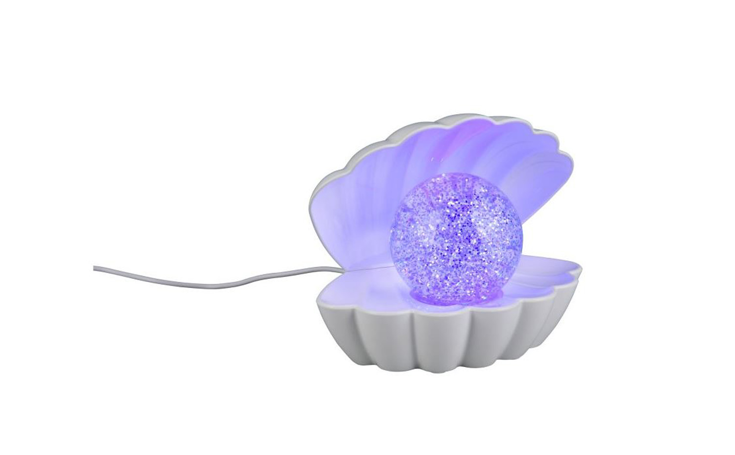 Lampe à poser coquillage - blanc - 17,5x12,5x14,5cm - LED - 1x0,8W - RGB - USB-C