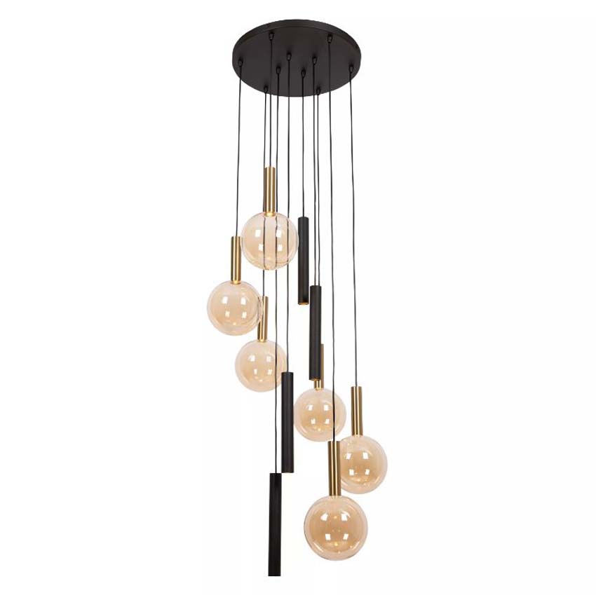 Lucide Vibes Josiane - Suspension - Ø55cm - 6xG9 - Noir