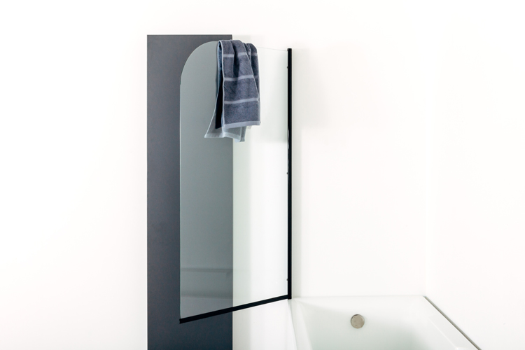 Paroi de baignoire Uberto noire gauche 80x140cm