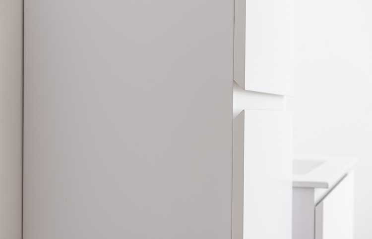 Meuble de salle de bains Bianca blanc suspendu avec lavabo simple blanc brillant 80cm