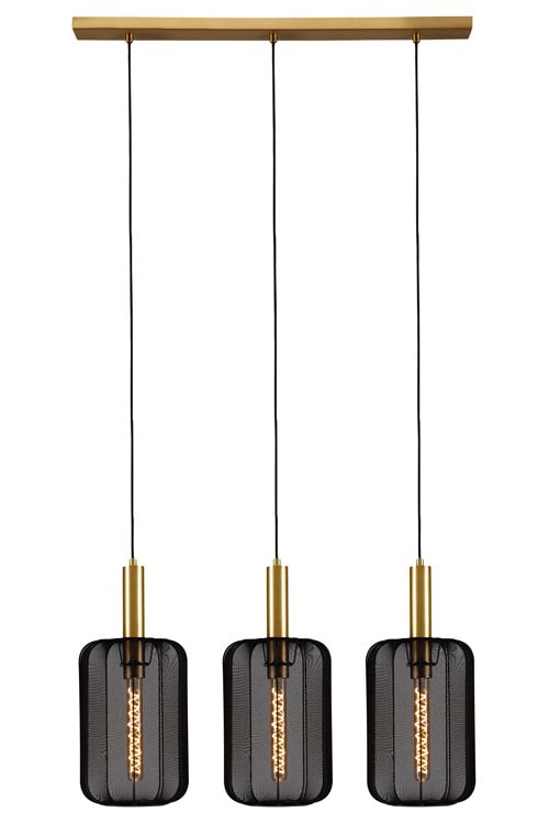 Suspension - noir/or - dimmable - 3xE27 - 40W