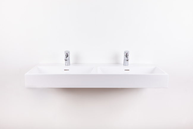 Lavabo Lilly double blanc 120,5x46x10,5cm