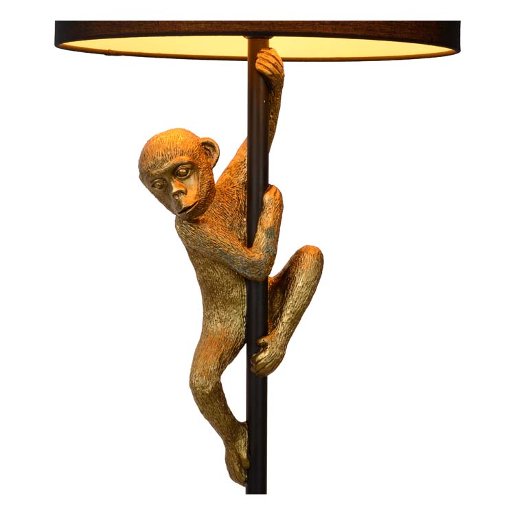 Staande lamp aap - zwart/goud - H150cm - E27 - 60W