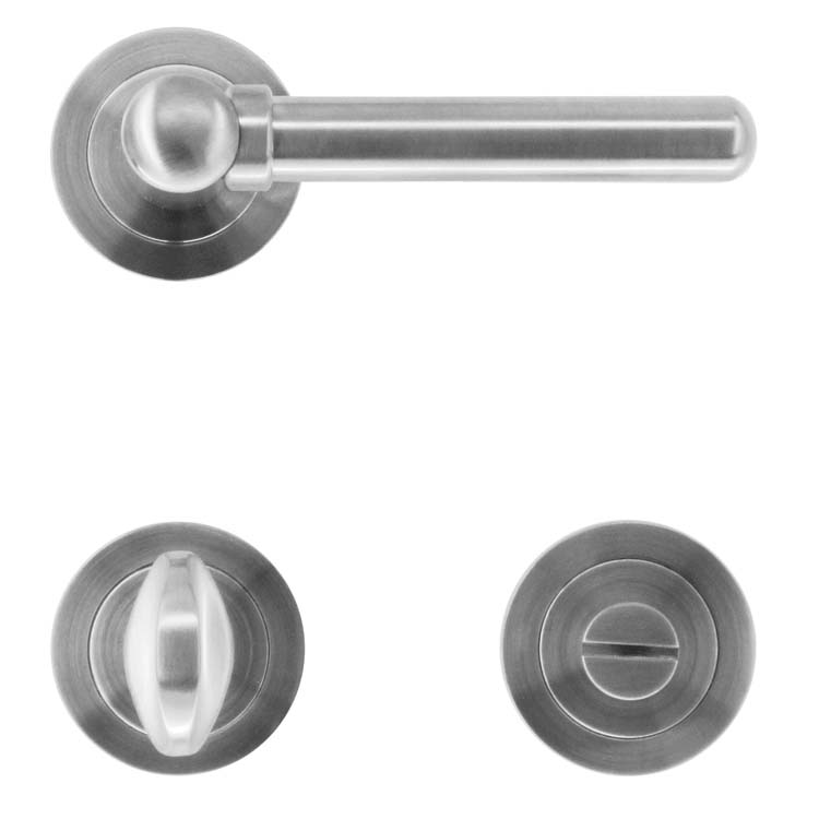 Deurkruk pro pitigliano inox look met WC-slot