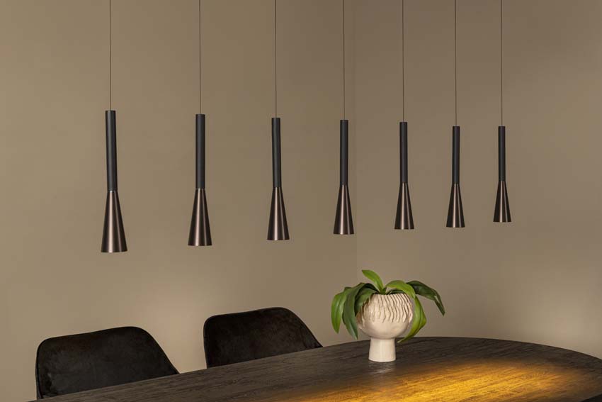 Lucide Premium Joakim - Suspension - LED dimmable - CCT - 7x6,2W 2700K/4000K - Café