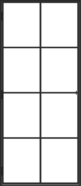 Porte intérieure simple en acier Black Beauty noir 8V poussant à gauche sur mesure