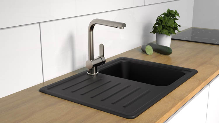 Robinet de cuisine Ria inox-look