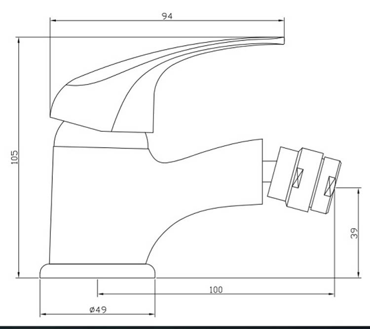 Bidetkraan Alison chroom