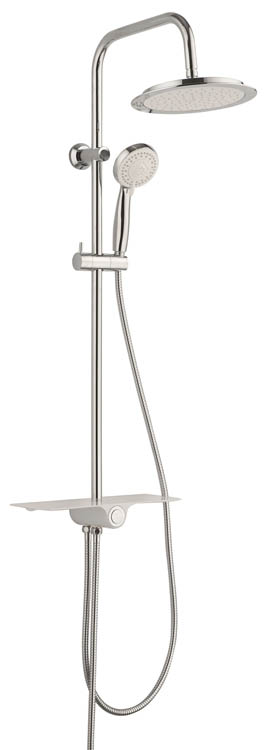 Hoofddoucheset met planchet Ayse chroom-wit