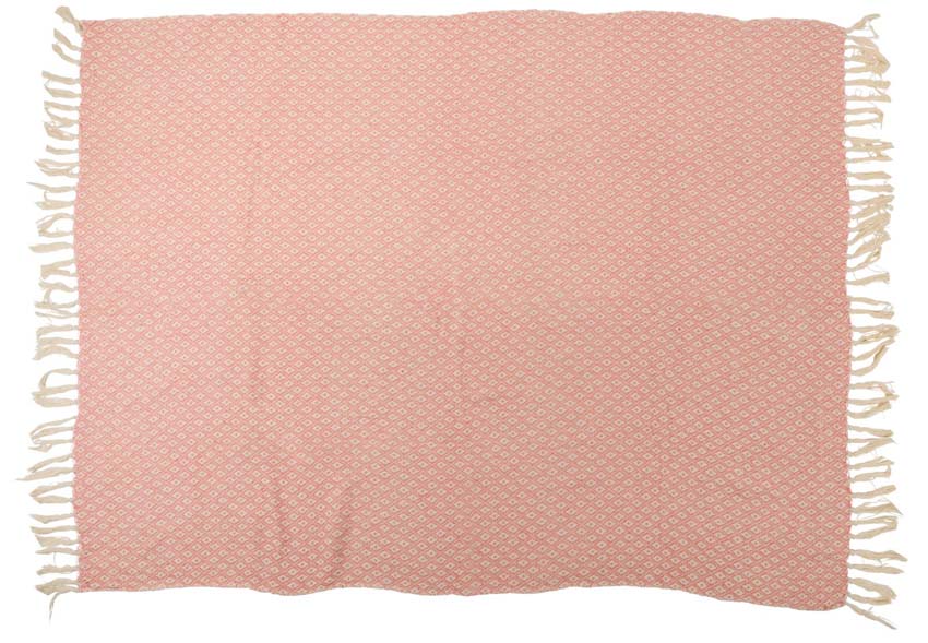 Plaid avec franges Articasa corail 130x170cm