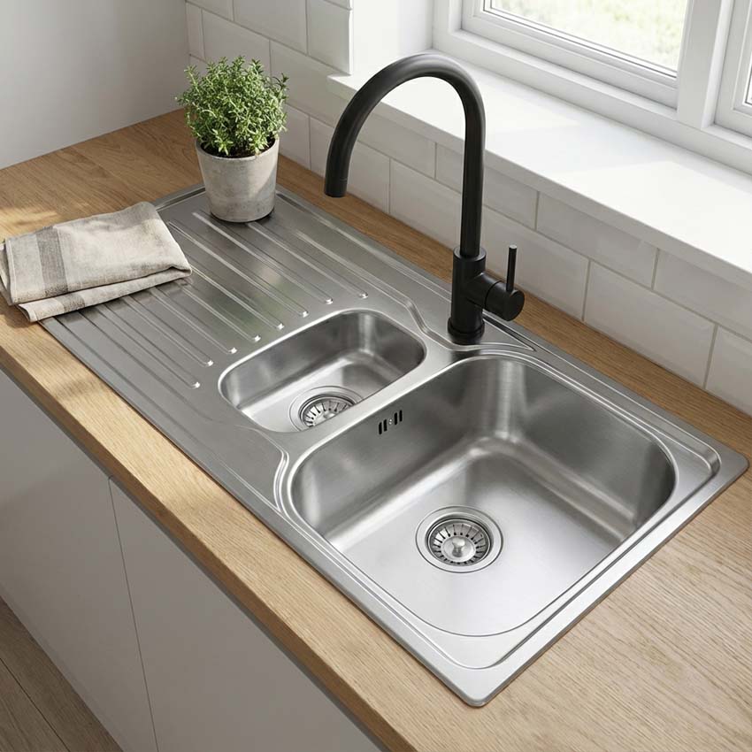 Spoelbak Franke Antea inox 1,5 bak 100x50cm