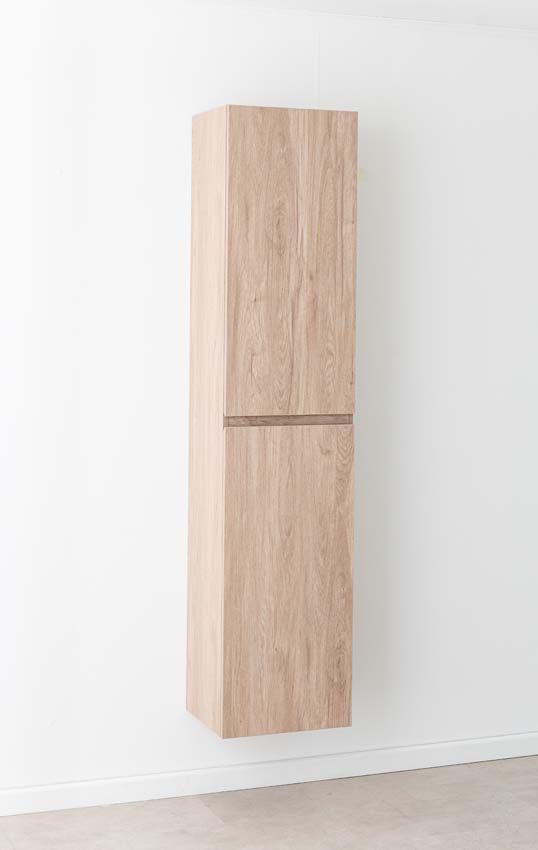 Armoire colonne Bianca/Bella chêne suspendue 180x40x35cm