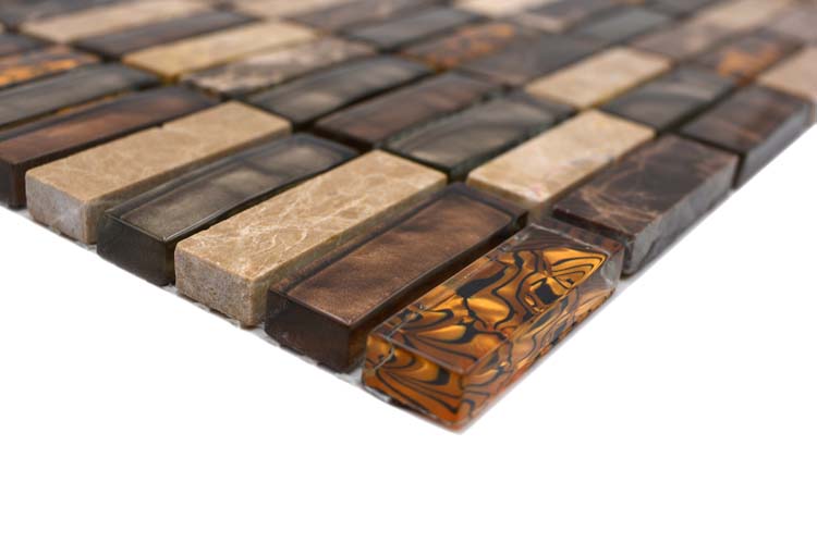 Mosaïque Crystal+ beige/brun brillant 29,8x30,4cm