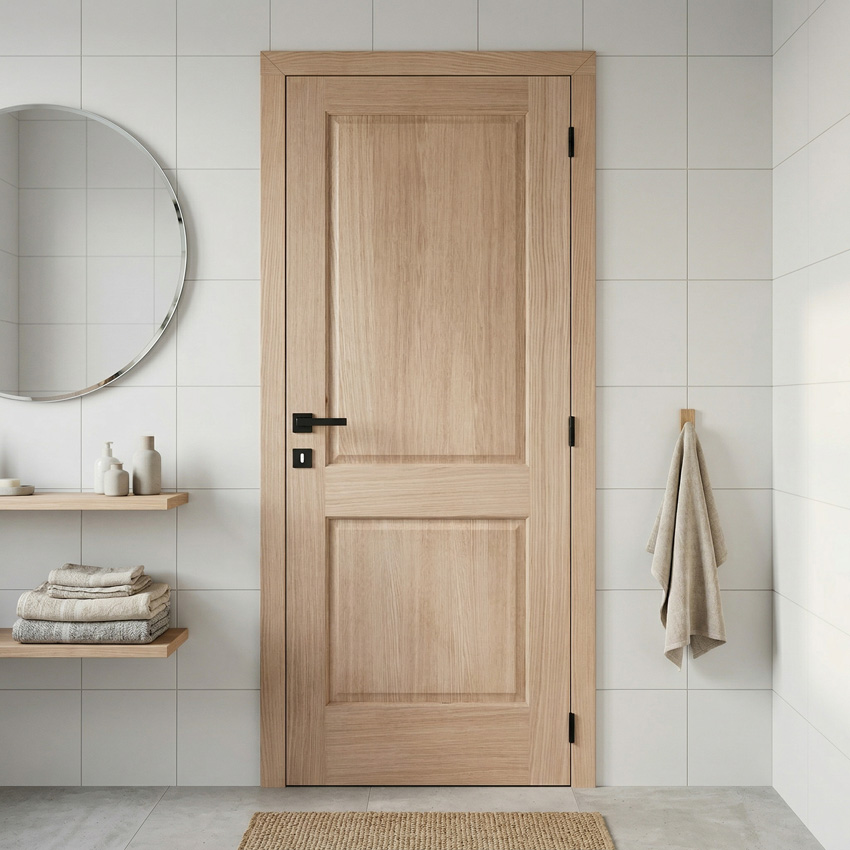 Porte intérieure complète Chambord placage chêne 201,5x73cm aggloméré tubulaire réversible + châssis 16,5cm