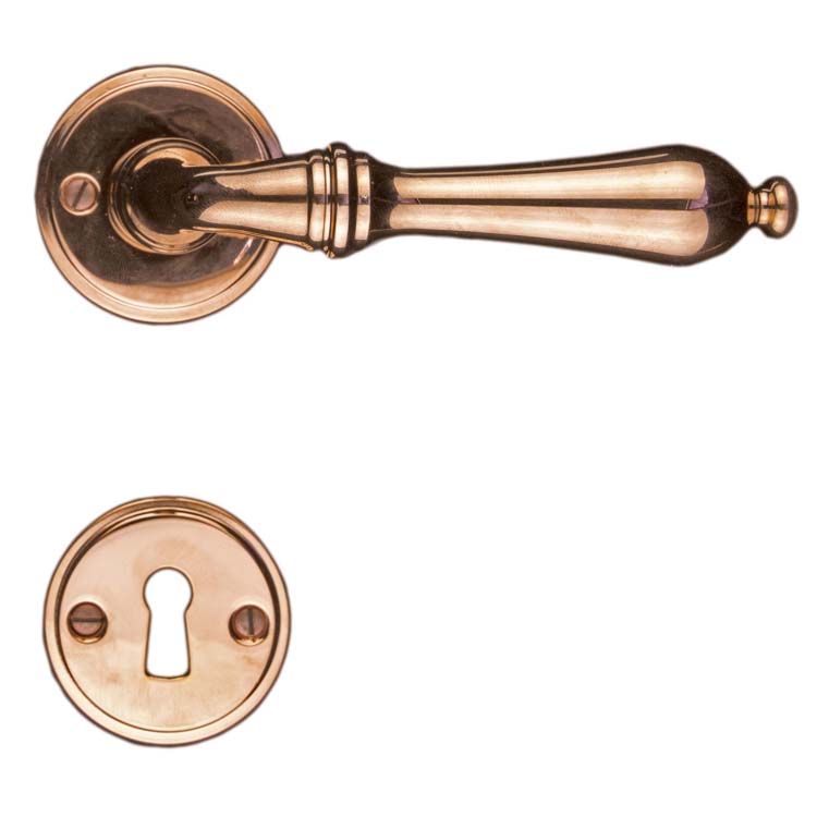 Poignée de porte pro amalfi rose rosace barbe