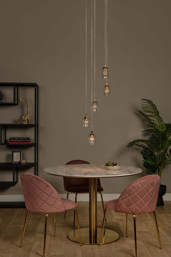 Lucide BERLIANE - Hanglamp - Ø 34 cm - LED Dimb. - 5x4W 2700K - Met vervangbare LED-module - Transparant