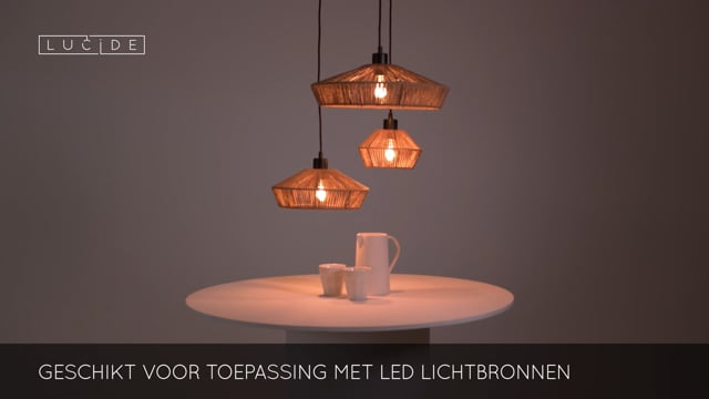 Lucide YUNKAI - Suspension - Ø 60 cm - 3xE27 - Bois clair Lucide YUNKAI - Suspension - Ø 60 cm - 3xE27 - Bois clair
