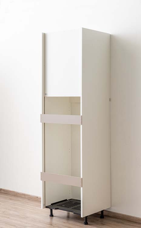 Keukenkast Plenti kolomkast voor koelkast wit 60x208cm