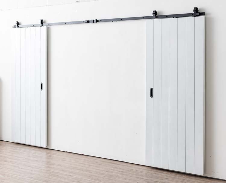 Porte coulissante double Titus avec V-joint+rail noir 2x 930x2115mm