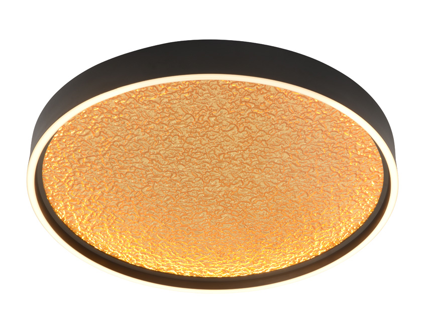 Plafondlamp - zwart/goud - Ø60cm - dimbaar - LED - 1x60W - 3000K