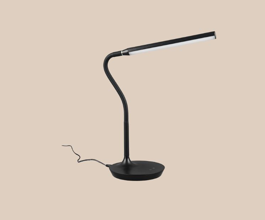 Lampe de bureau - noir - Ø16xH38cm - dimmable - LED - 1x5W - 3000/4000/5000K - commande tactile