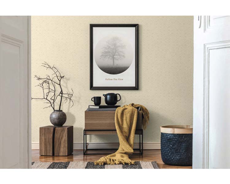 Vinyl op vlies behang 0.53x10m nr wave leem Vinyl op vlies behang 0.53x10m nr wave leem