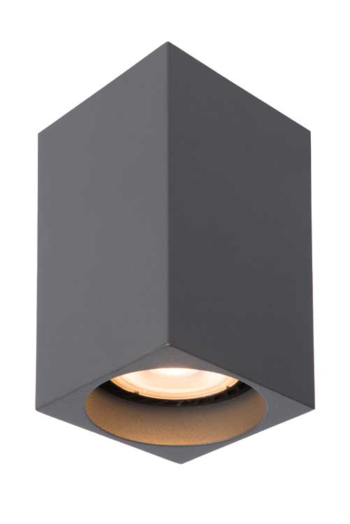 Lucide DELTO - Plafondspot - LED Dim to warm - GU10 - 1x5W 3000K/2200K - Grijs