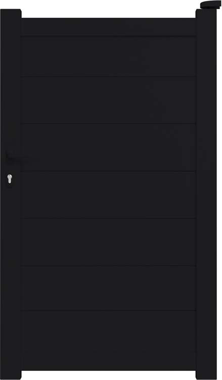 Portail simple Salamanca aluminium noir sur mesure ouverture à droite
