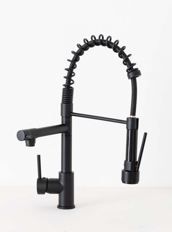 Robinet de cuisine Simba noir mat avec bec extractible