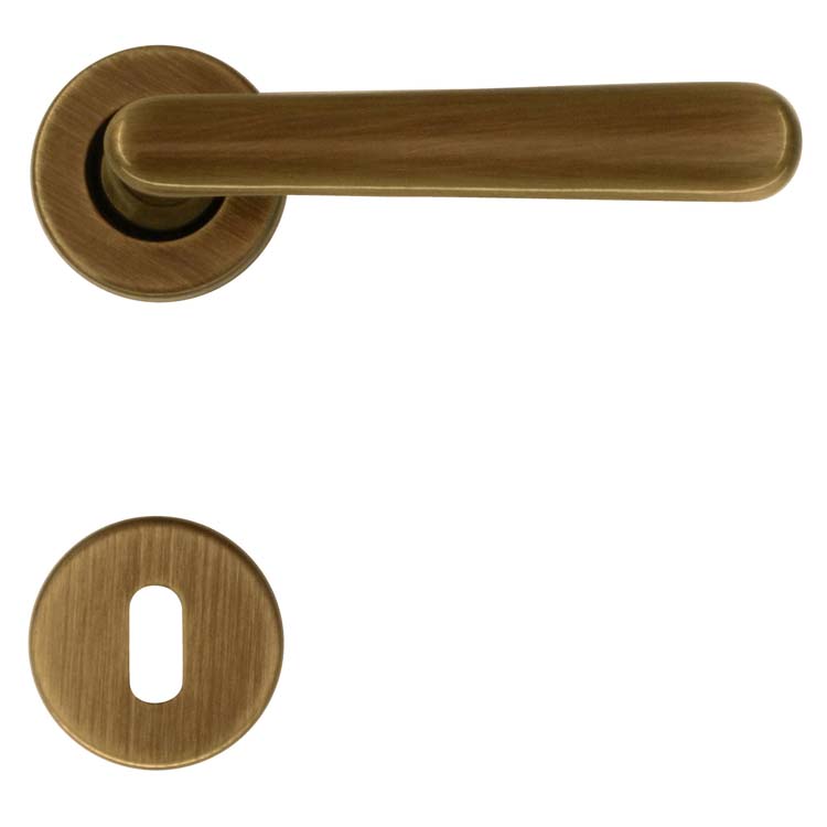 Poignée de porte pro cremona bronze rosace barbe