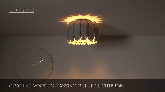 Lucide SPENCER - Plafonnière - Ø 30 cm - 1xE27 - Grijs