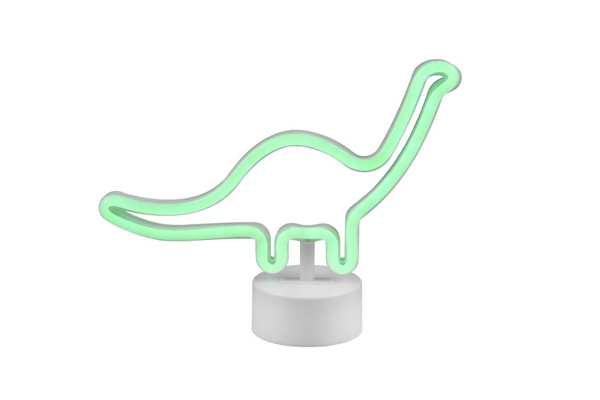 Lampe de table dinosaure - blanc - 27x20,5cm - LED - 1x1,6W - USB/piles