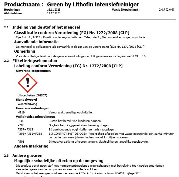 Intensiefreiniger ecologisch Lithofin 1 L