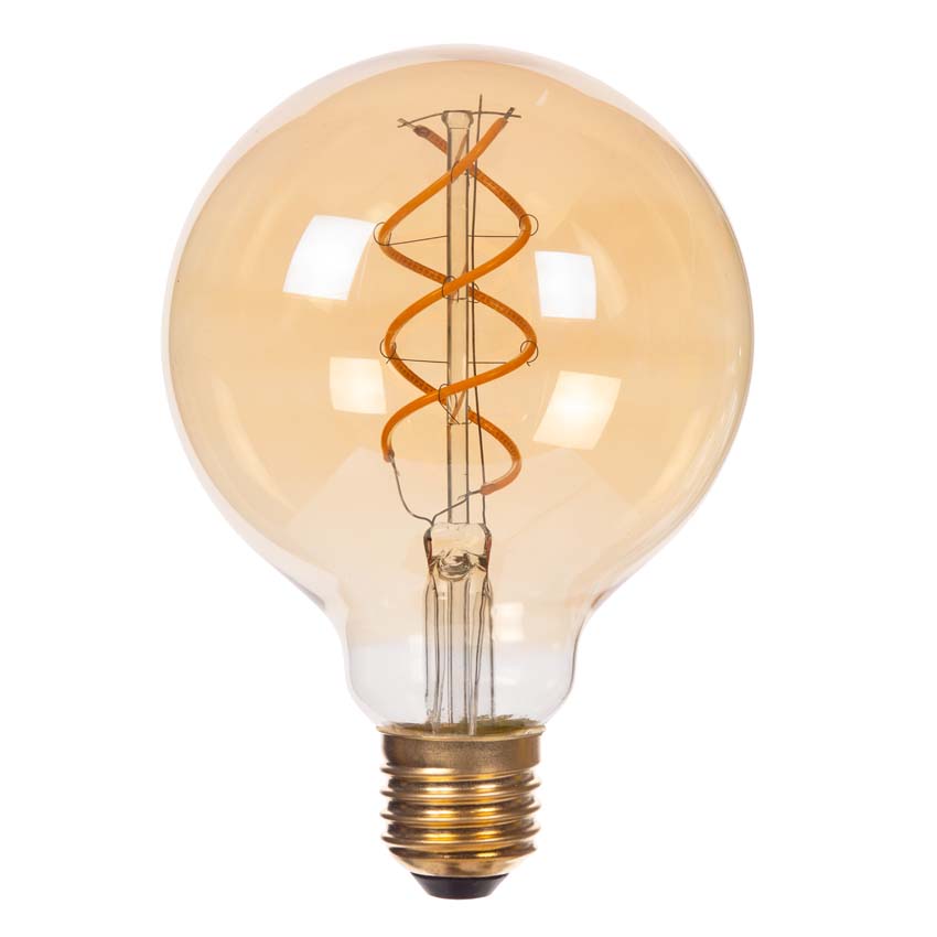 Lucide G125 - Filament lamp - Ø12,5cm - LED 3 StepDimbaar (Memory) - E27 - 1x4,9W 2200K - Amber