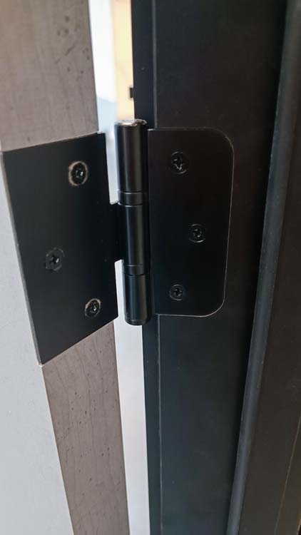 Porte intérieure complète Industrial béton 211,5x83cm aggloméré tubulaire réversible + châssis noir 16,5cm